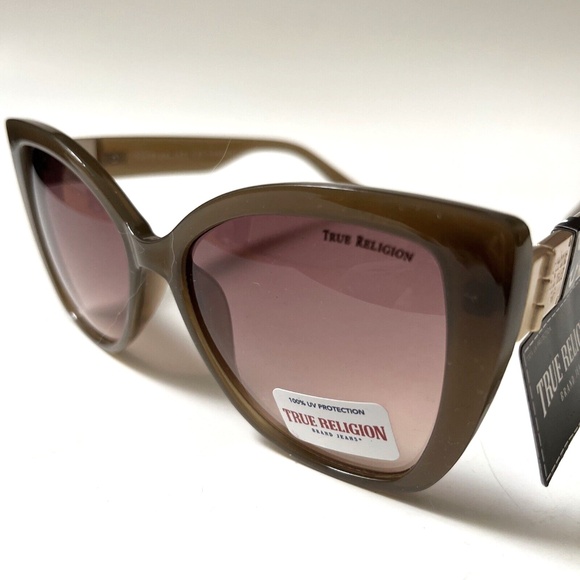 New Original TRUE RELIGION Cat Eye Sunglasses Green Acetate main image 5